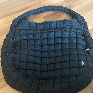 FP Movement by Free People Black Quilted Hobo Bag